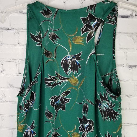 Cabi #3276 • Green Floral Peplum Tank Blouse • Size Medium - Picture 7 of 10